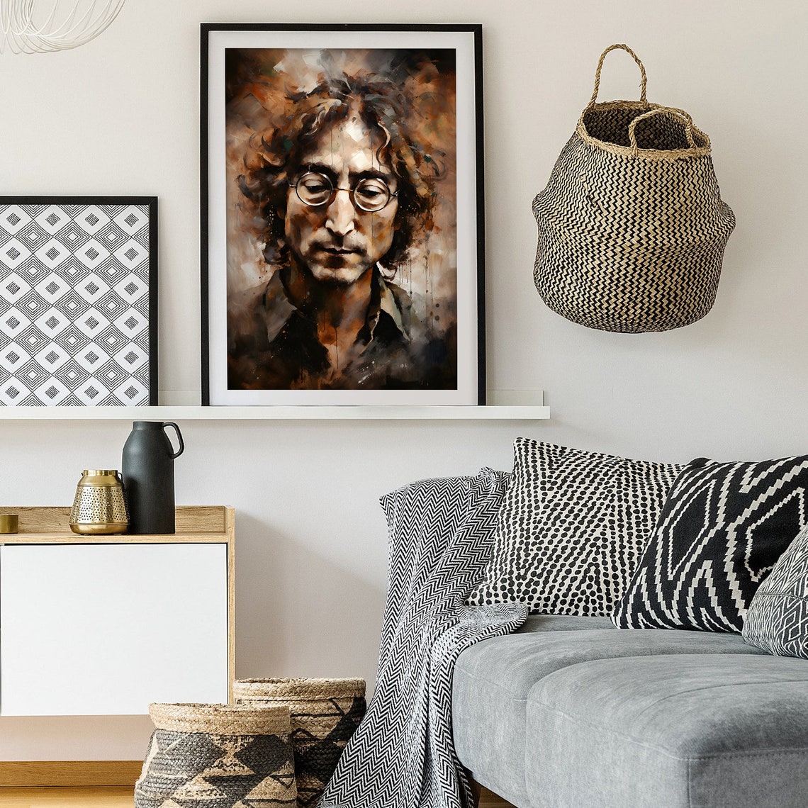 John Lennon Abstract Portrait Beatles Rock Legend Art Poster - Image 2