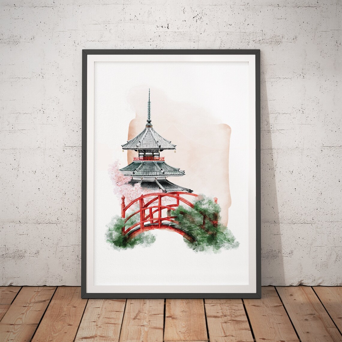 Japanese Poster No. 3, Asian Watercolor Art Print