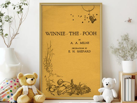 Vintage Winnie The Pooh Book Cover Art Print