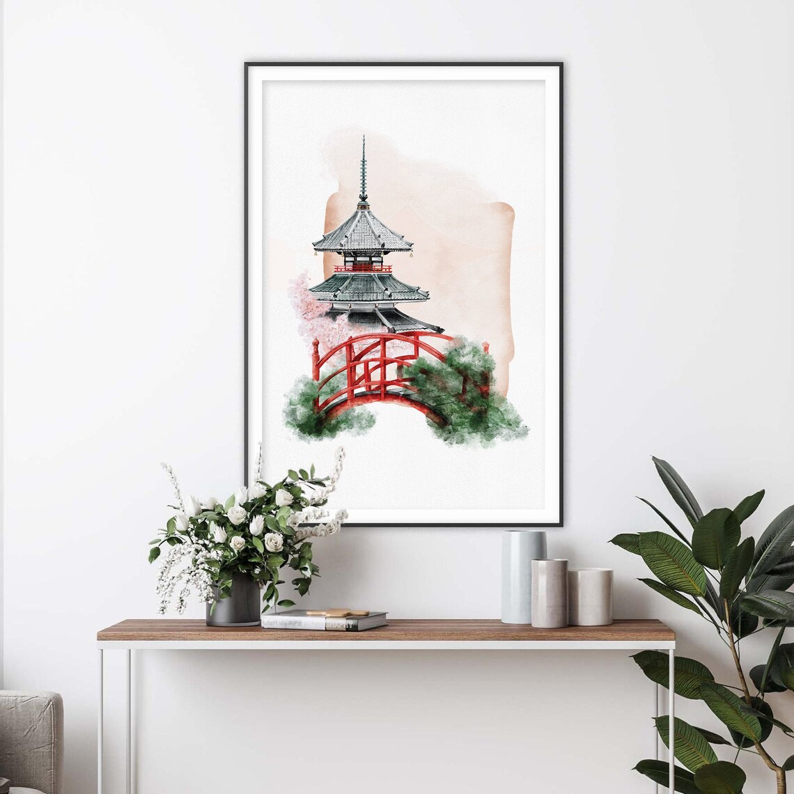 Japanese Poster No. 3, Asian Watercolor Art Print - Image 2