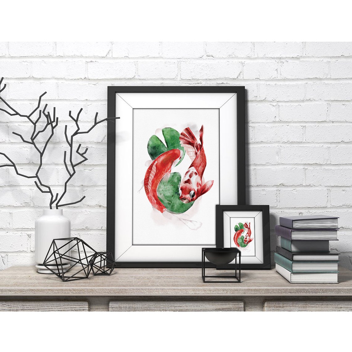 Koi Fish Japanese Watercolor Art Print - Image 4