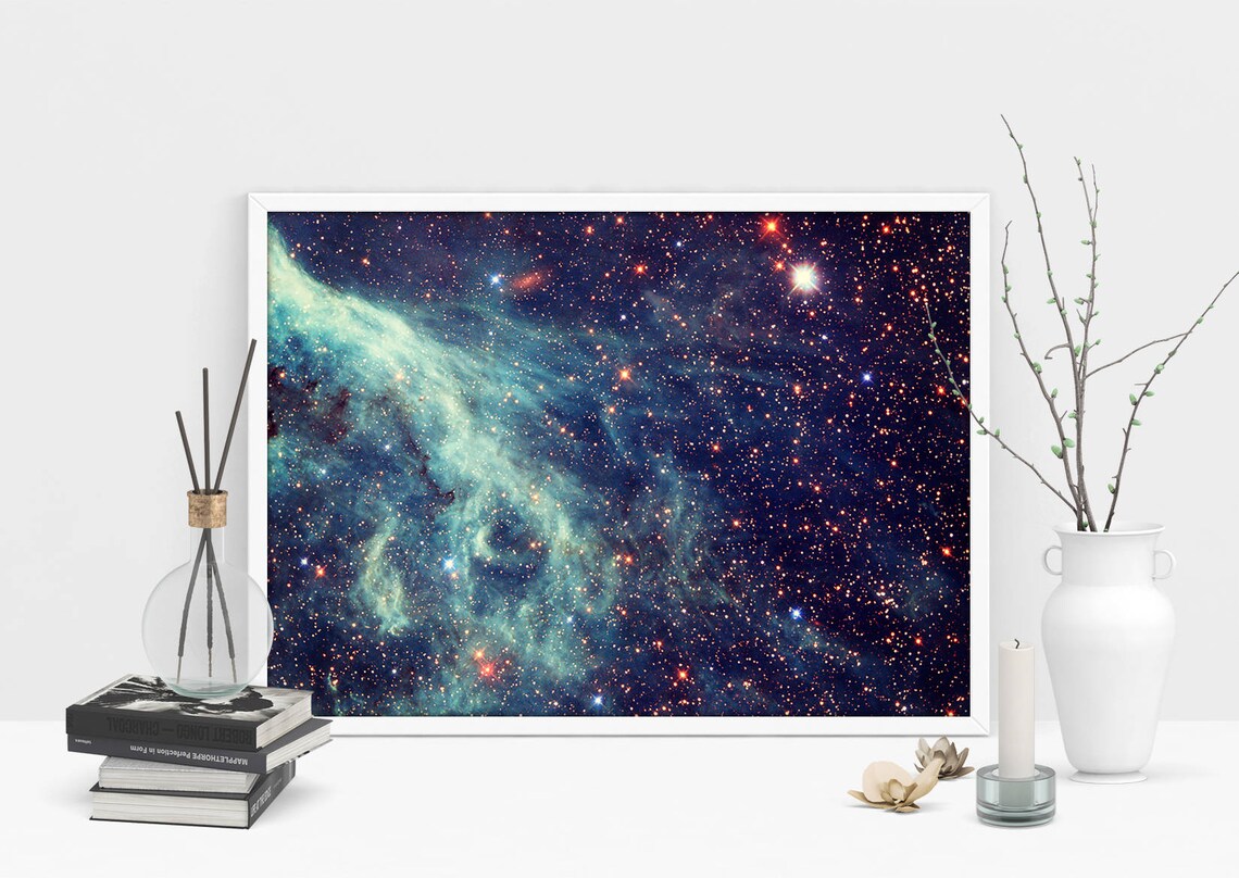 Hubble Telescope Blue Gas Nebula Space Art Poster - Image 2