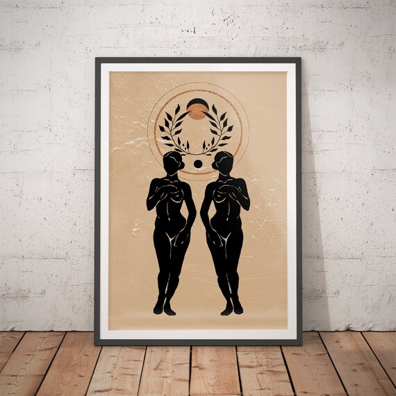 Female Celestial No. 9 Nude Figure Moon Art Print