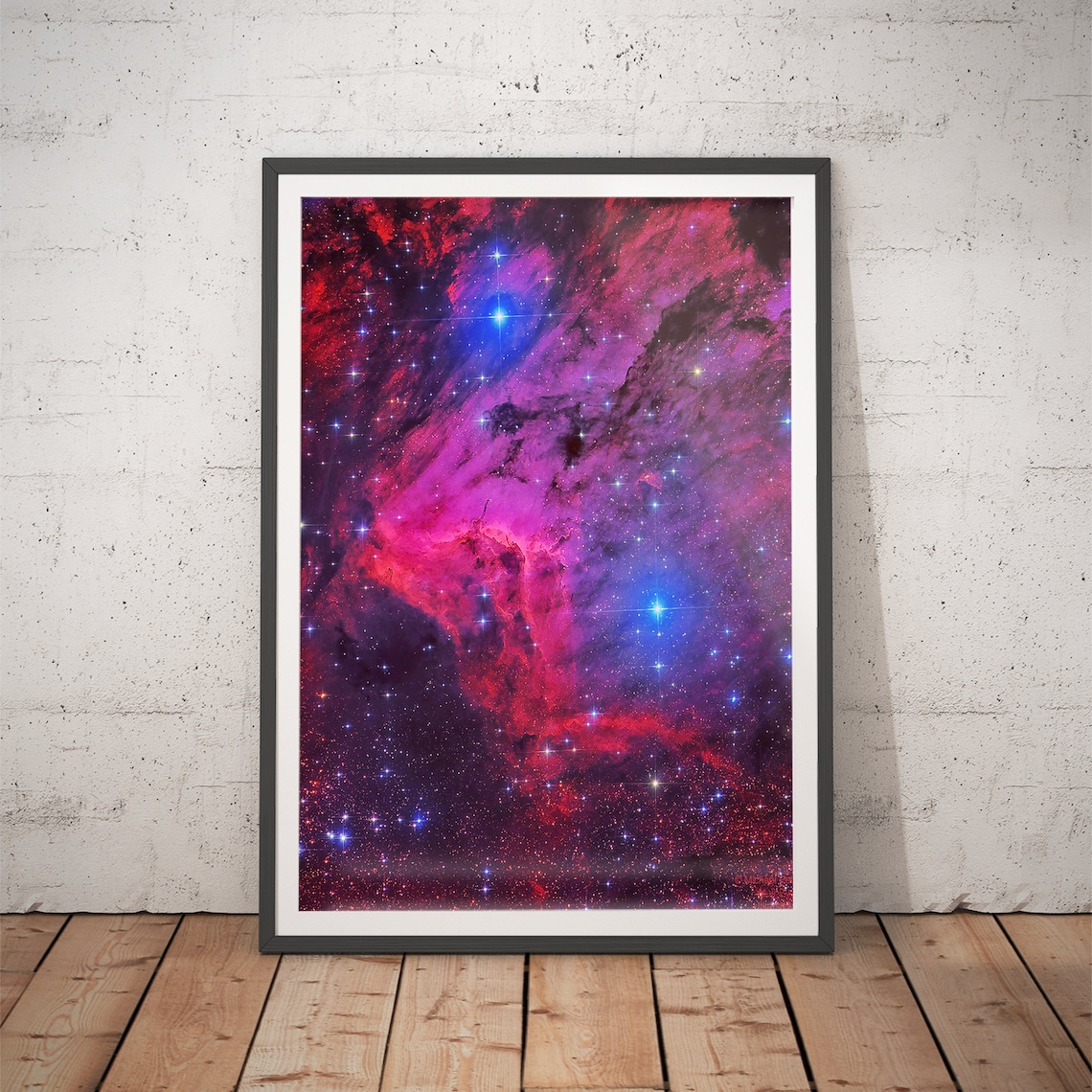 Pelican Nebula Astronomy Art Print, Outer Space Decor