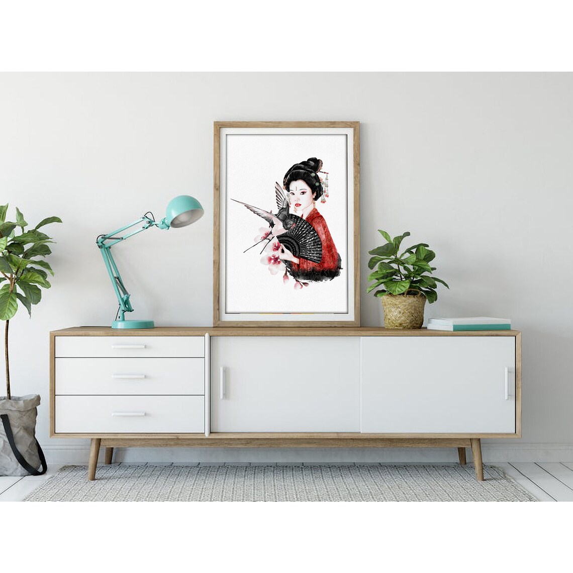 Geisha Japanese Watercolor Art Print, Zen Decor - Image 3