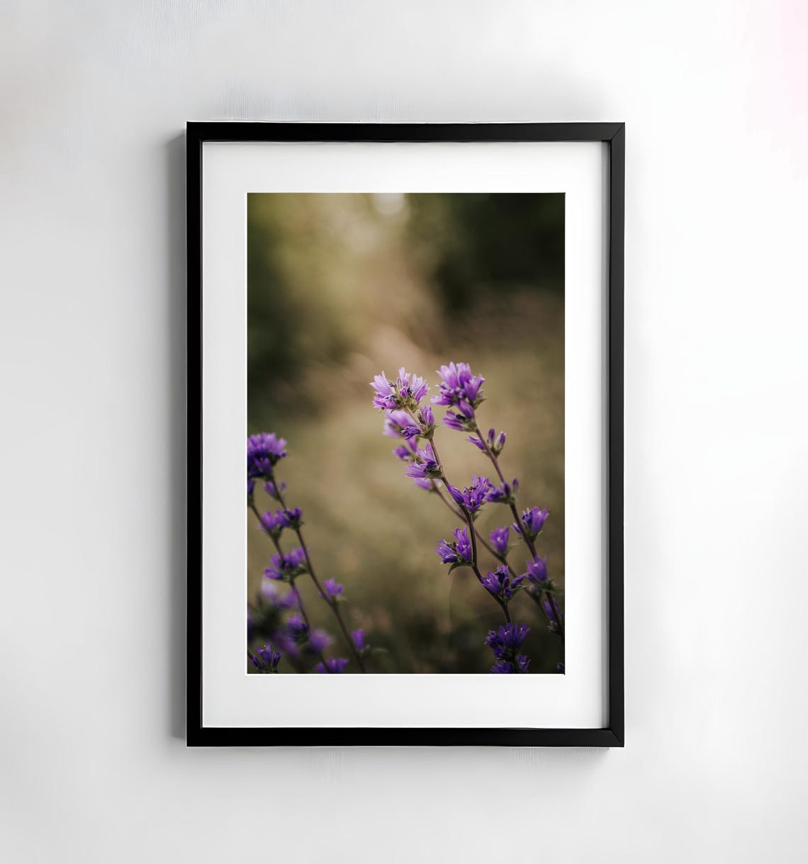 Purple Wildflowers Swaying in a Meadow Bokeh Photography Poster