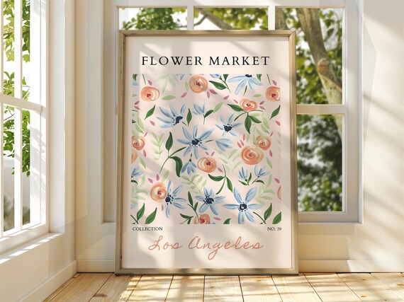 Los Angeles Flower Market Poster Watercolor Wildflower No 39 Art