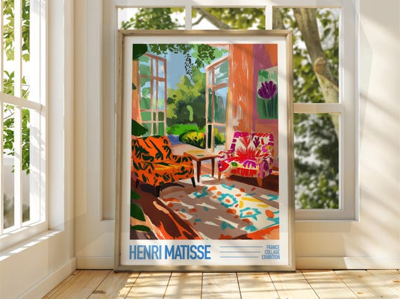 Henri Matisse Floral Door Art Exhibition Print Gallery Classic Living Room