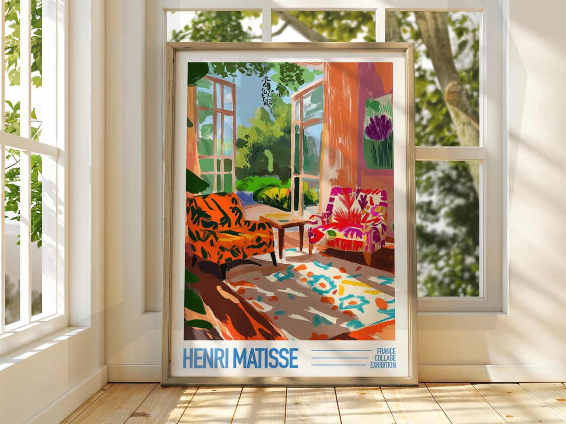Henri Matisse Colorful Living Room France Collage Exhibition Poster