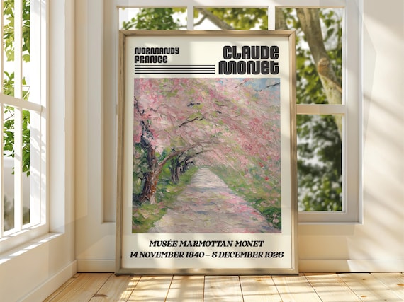 Claude Monet Blossoming Avenue Spring Normandy France Exhibition Poster