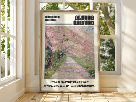 Claude Monet Poster Watercolour Art Print Vintage French Home Decor Famous Impressionism Gallery