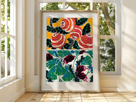 Flower Market Poster Floral Pattern Gallery Print Wall Art Pastel Garden Flowers Abstract Botanic