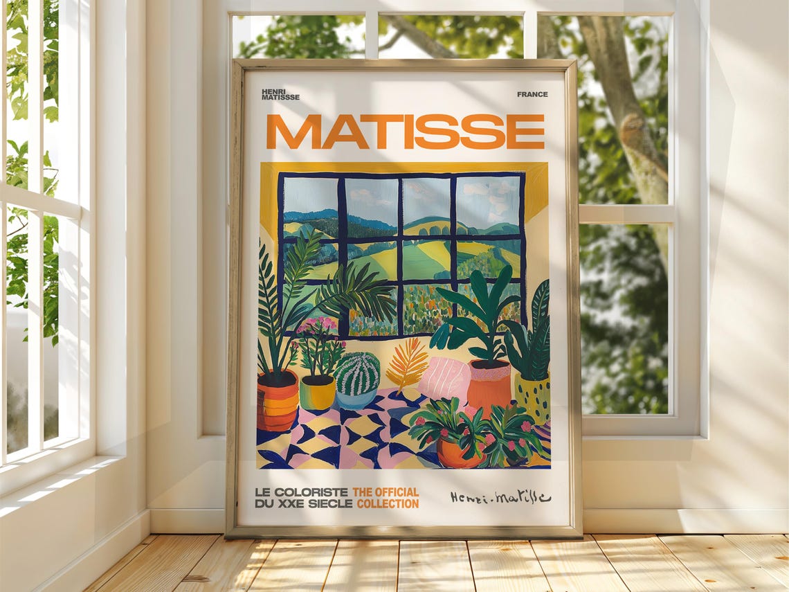 Henri Matisse Green Window Plants Country View Fauvist Art Poster
