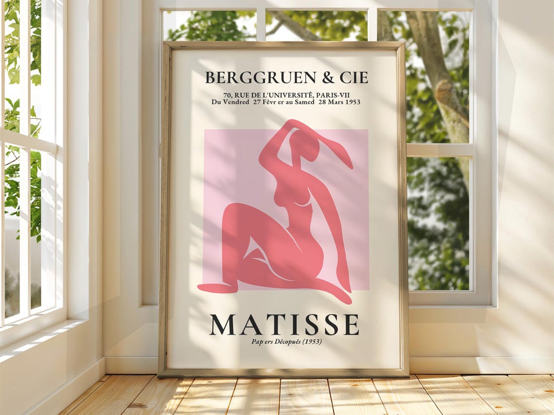 Matisse Pink Nude Cutout Berggruen Paris Exhibition 1953 Poster