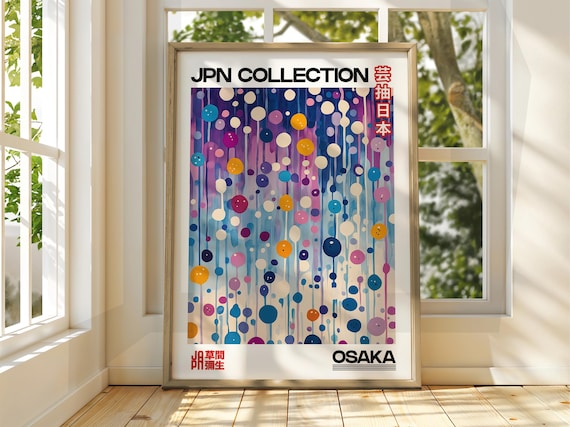 Abstract Dot Poster Art Exhibition Japanese Gallery Print Bright Colourful