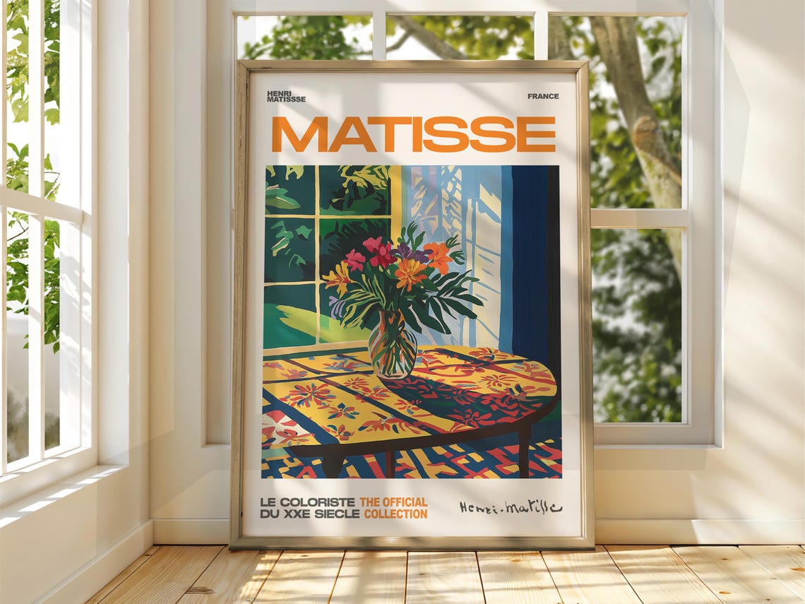 Henri Matisse Flower Vase Window Exhibition Gallery Art Poster
