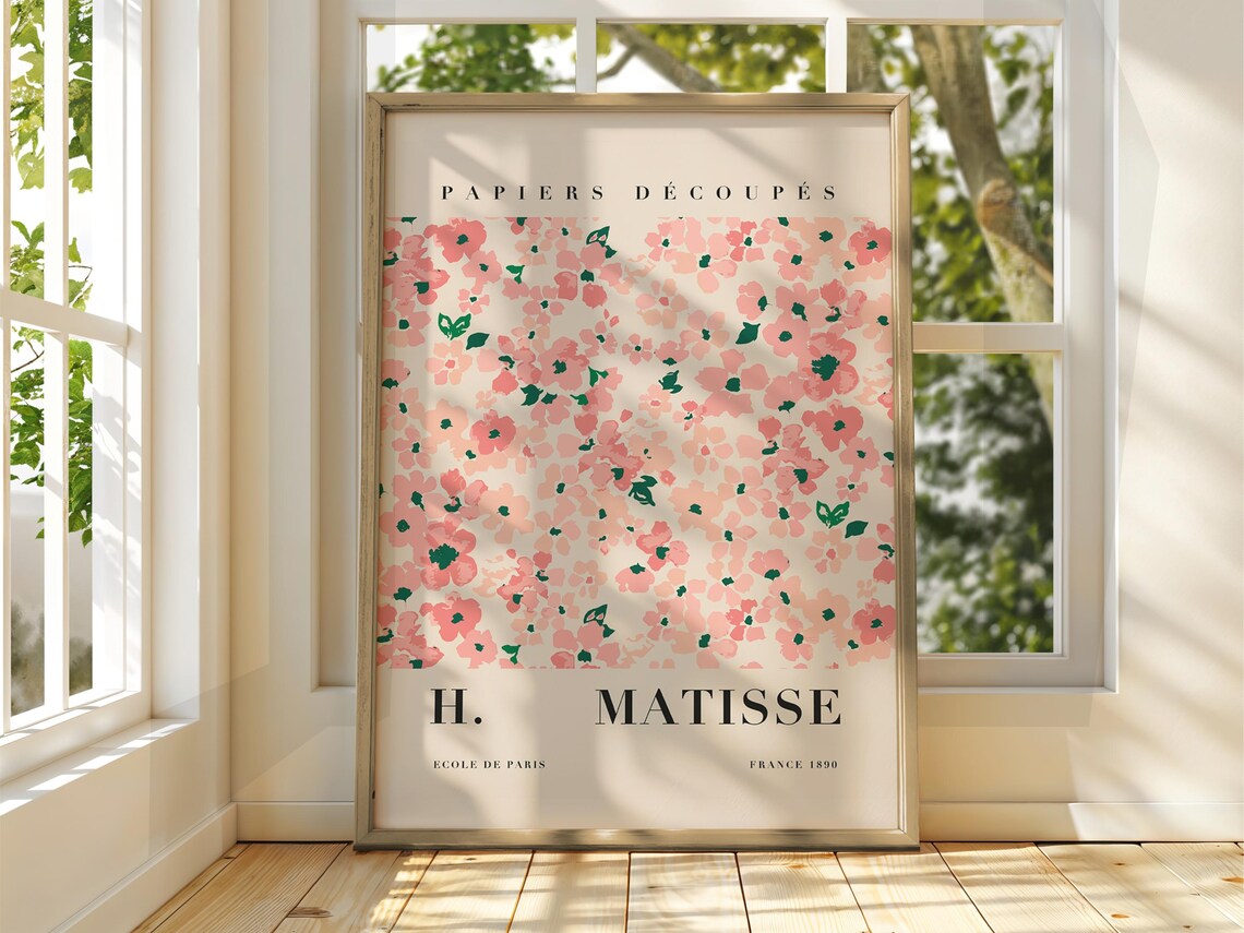 Henri Matisse Papiers Decoupes Pink Floral Exhibition Art Poster
