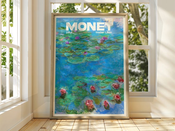 Claude Monet Poster Water Lillies Art Print Vintage French Home Decor Famous Impressionism Gallery