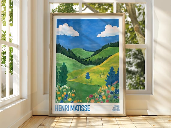 Henri Matisse Green Hills Wildflowers Collage Exhibition Art Poster