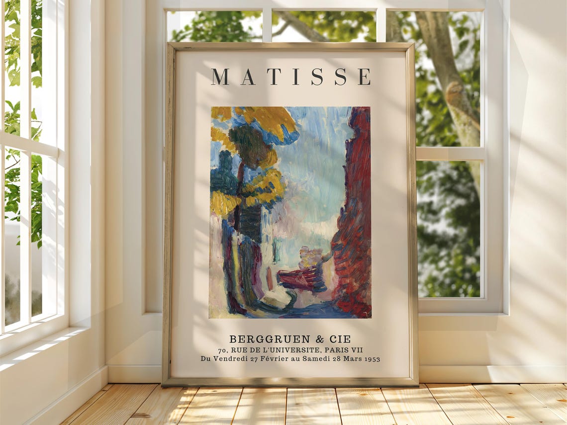 Henri Matisse Berggruen 1953 Abstract Blue Yellow Landscape Poster