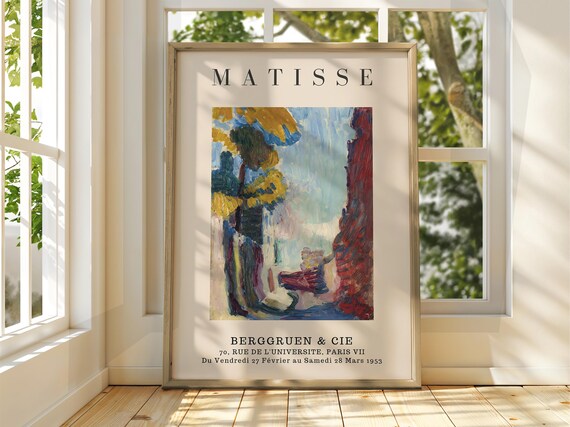 Henri Matisse Berggruen 1953 Abstract Blue Yellow Landscape Poster