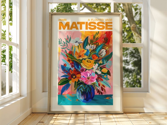 Henri Matisse A Flower Vase Colorful Floral Bouquet Art Wall Print