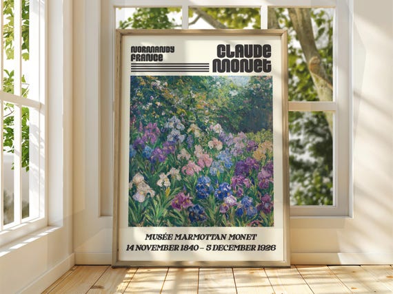 Claude Monet Poster Watercolour Art Print Vintage French Home Decor Famous Impressionism Gallery