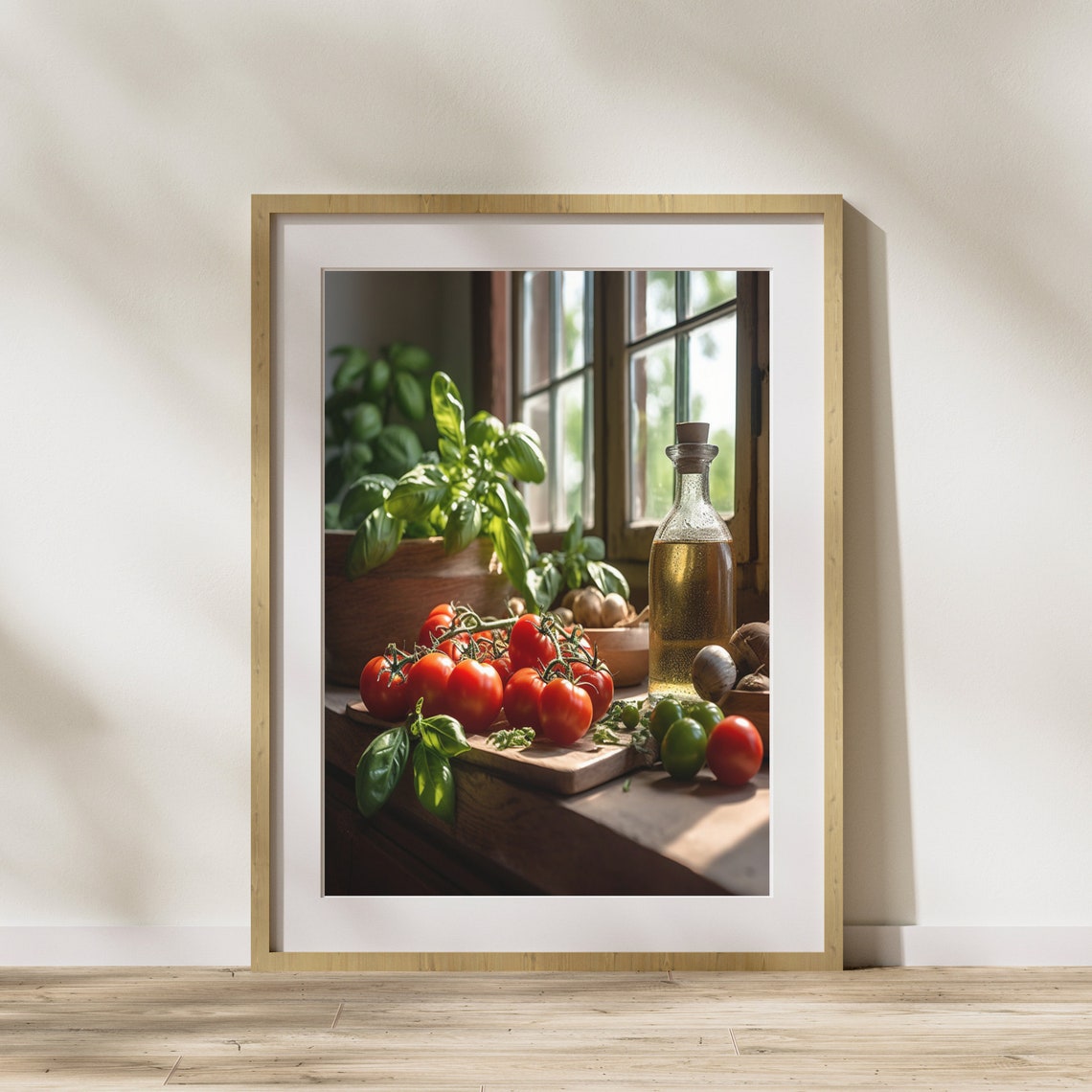 Kitchen Picture Tomato Basil Poster On Matte Premium Paper Decoration Wall Decoration