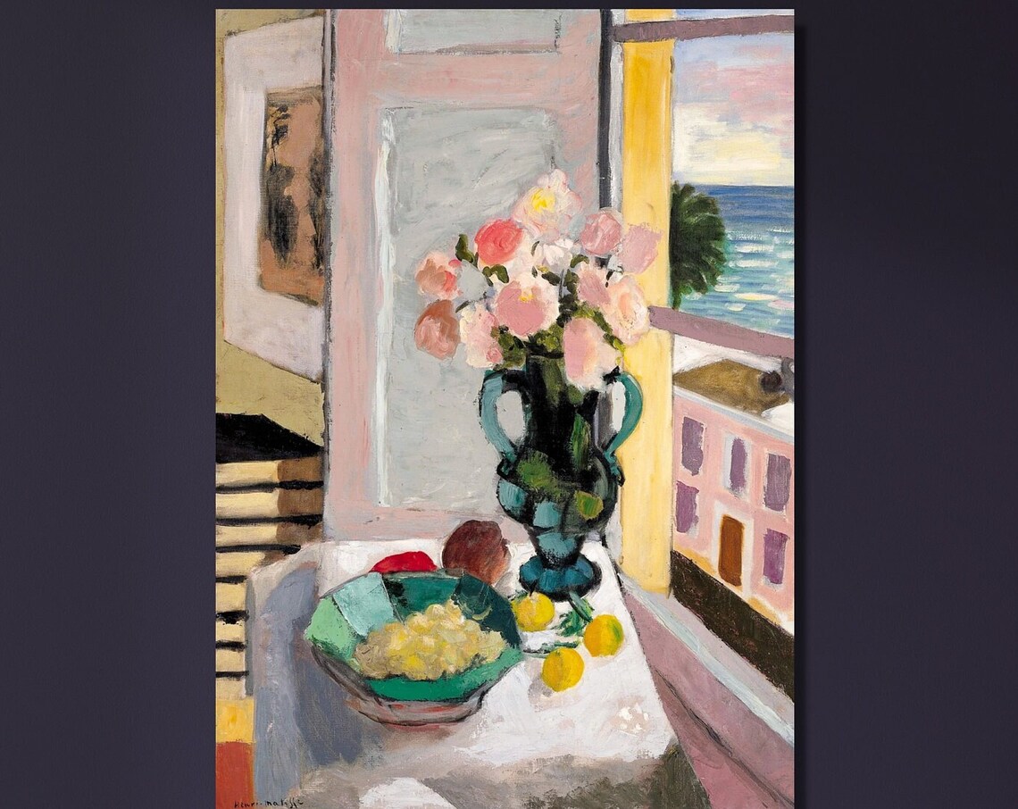 Henri Matisse Safrano Roses at the Window Floral Painting Poster