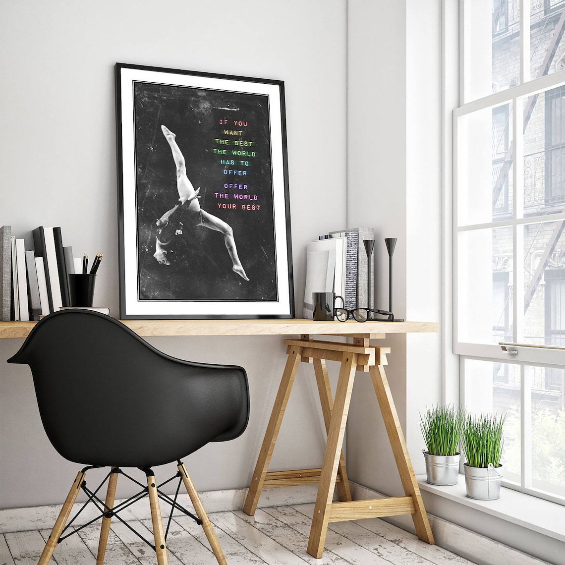 Gymnastics Motivational Quote Art Print, Balance Beam - Image 3