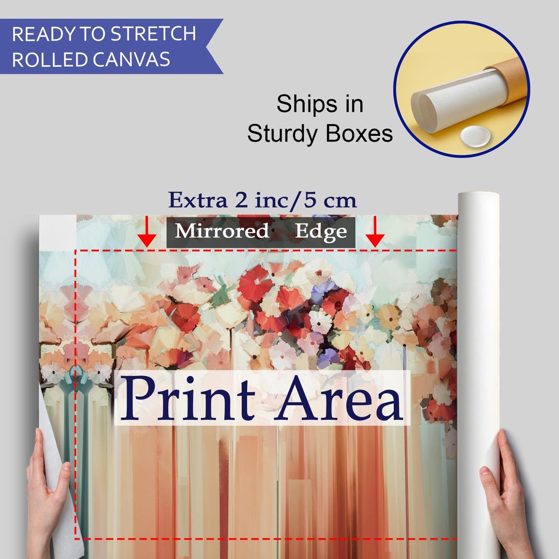 Abstract Coral Flowers Tall Stems Warm Modern Floral Art Poster - Image 4