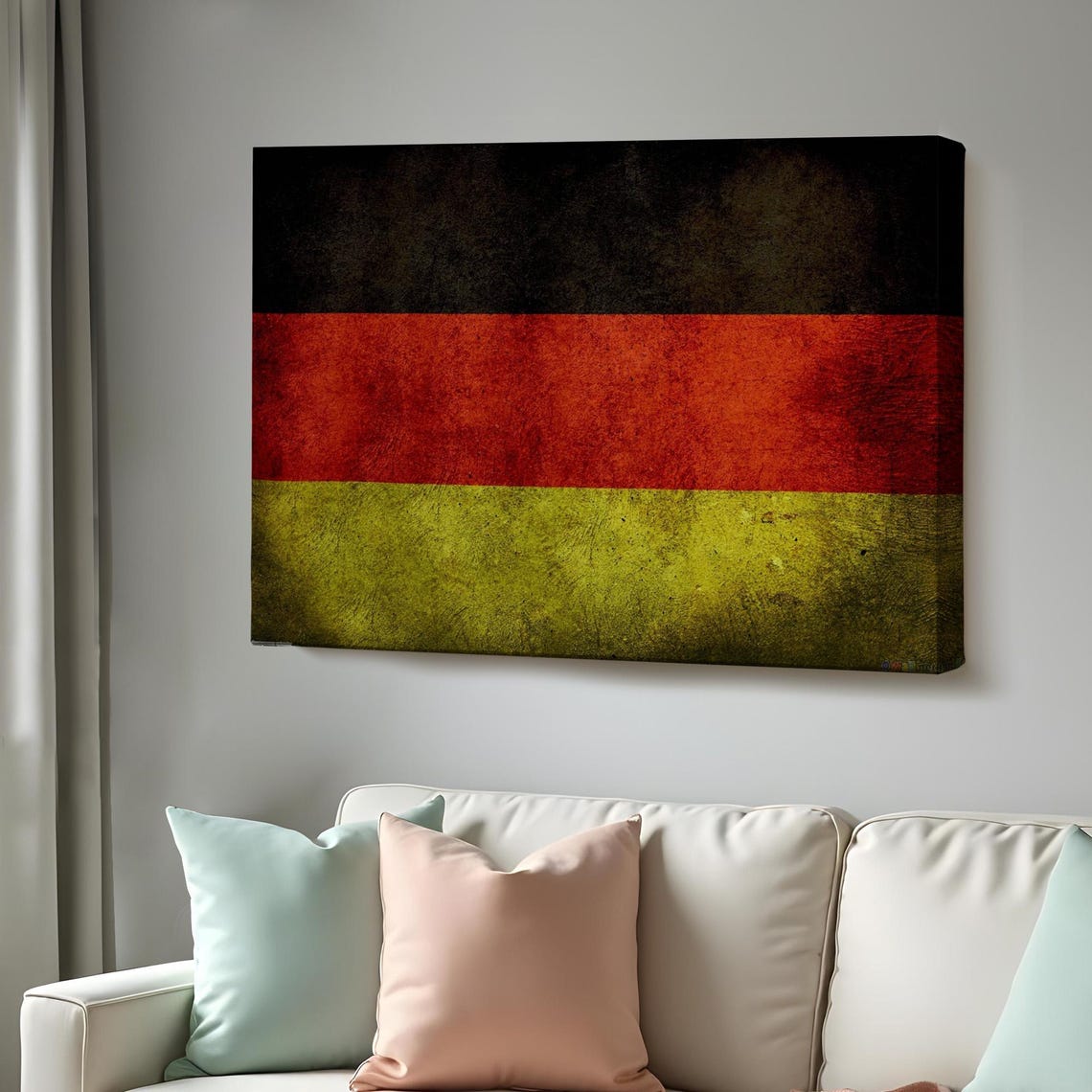 Distressed German Flag Grunge Texture Black Red Gold Vintage Wall Art