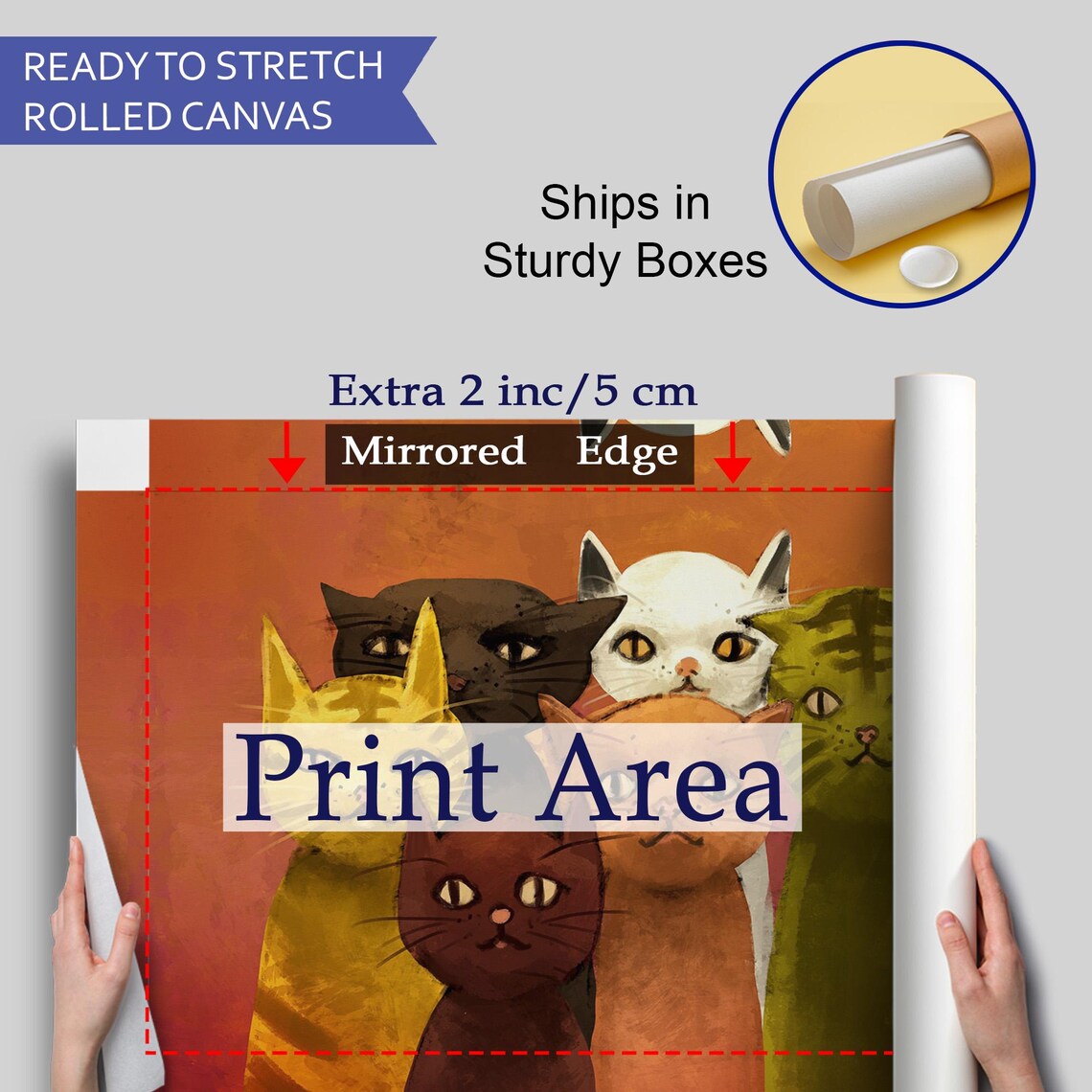 Abstract Cats Funny Colorful Felines Group Modern Whimsical Poster - Image 4