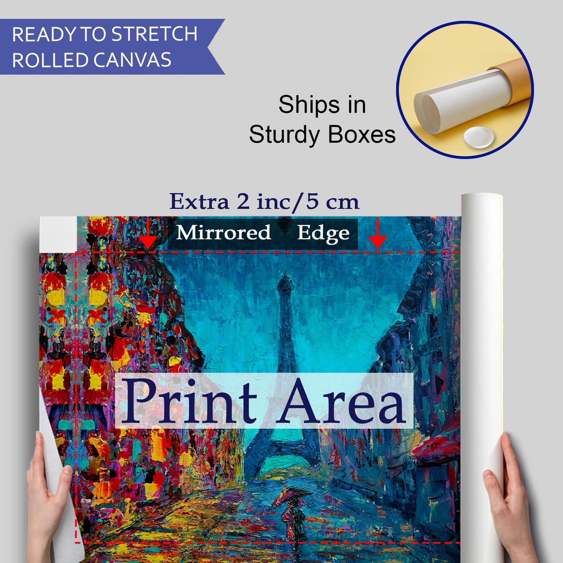 Paris Eiffel Tower Street Night Colorful Impasto Cafe Painting Poster - Image 4