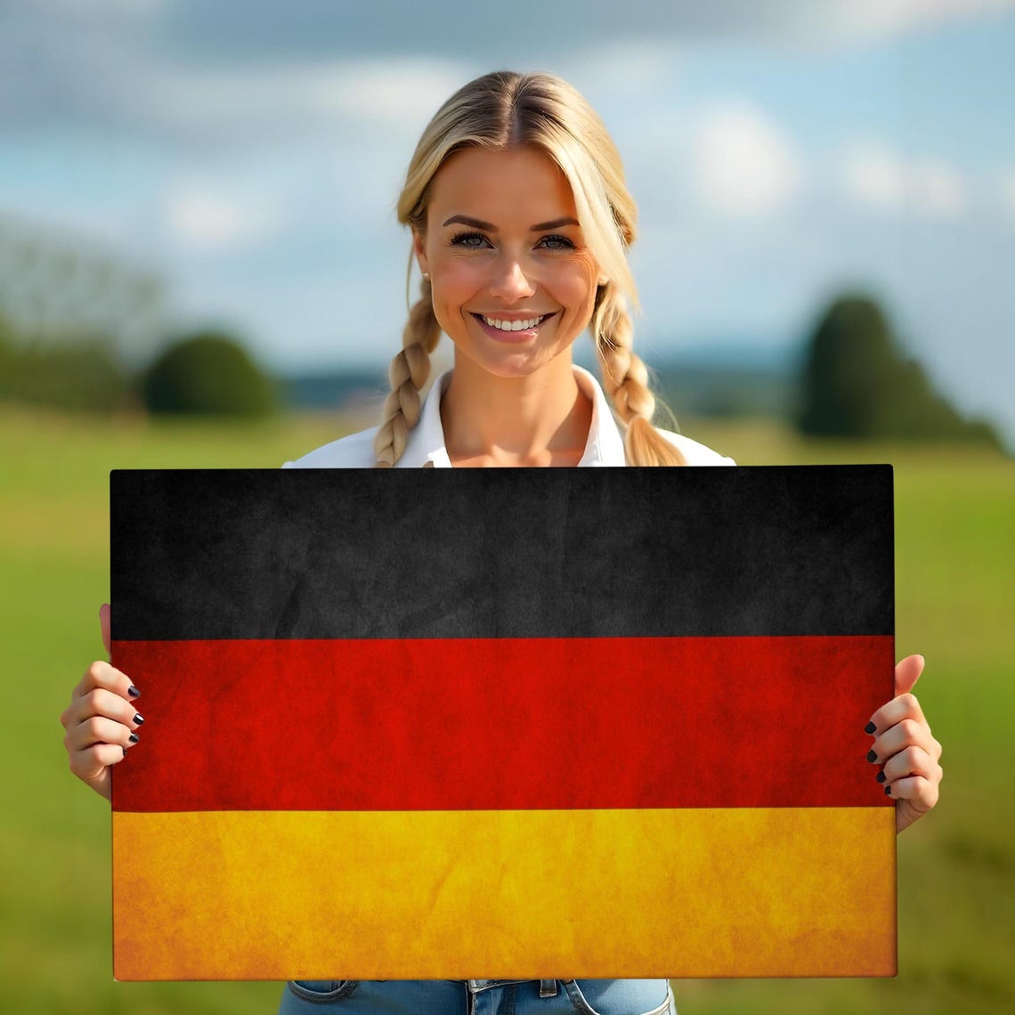 Rustic Weathered German Flag Vintage Black Red Gold Banner Wall Art - Image 5
