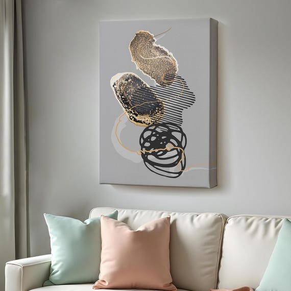 Painting With Ink And Alcohol Elements In Geometric Form Housewarming Gifts Abstract Modern Wall Decor Abstract Print