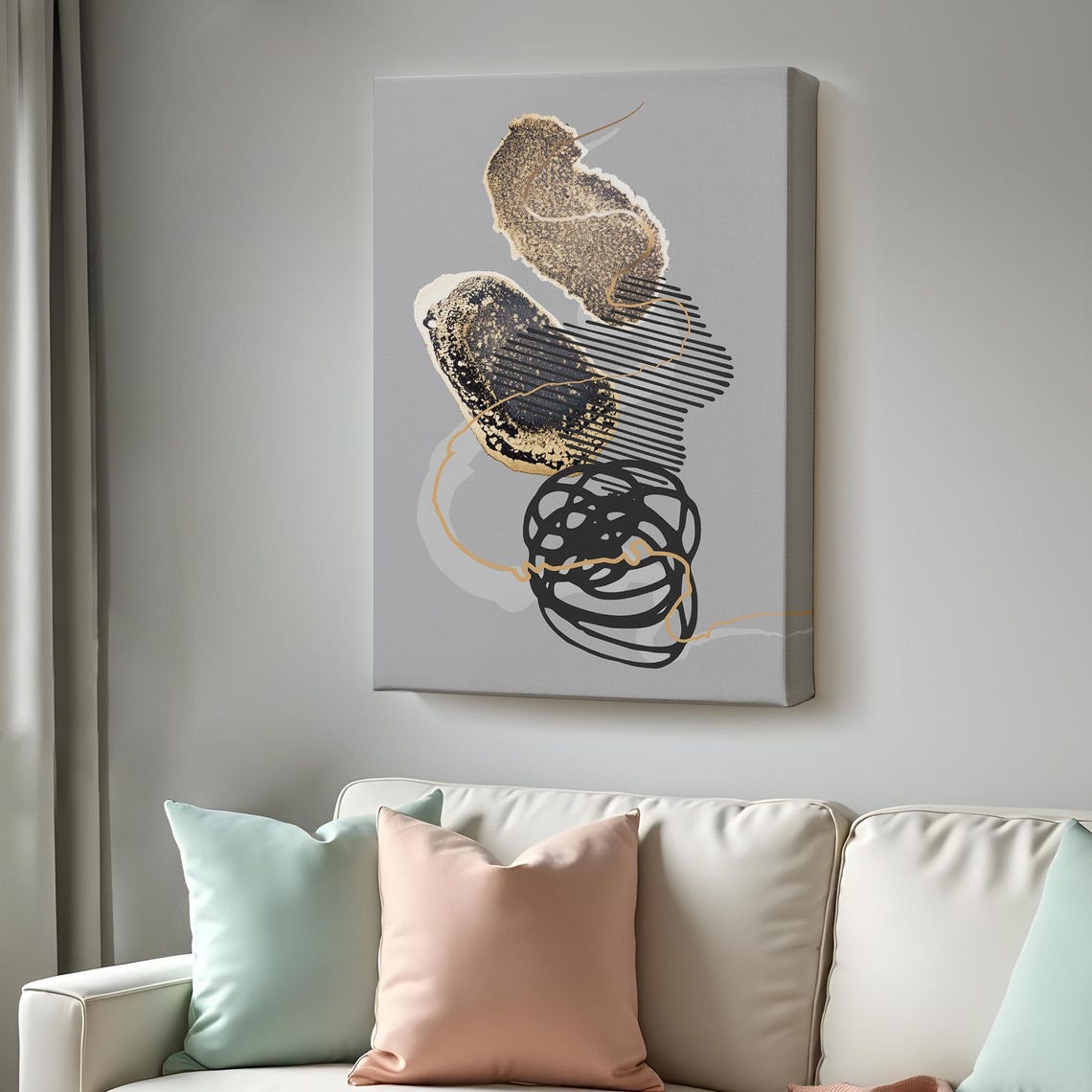 Painting With Ink And Alcohol Elements In Geometric Form Housewarming Gifts Abstract Modern Wall Decor Abstract Print
