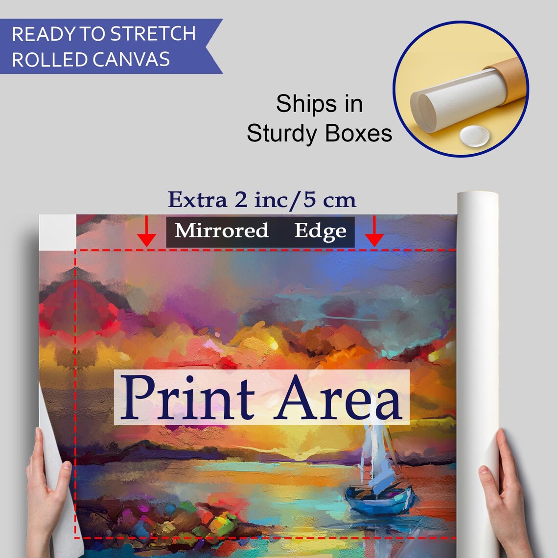 Vibrant Sunset Sailboat Seascape Oil Painting Colorful Ocean Poster - Image 4