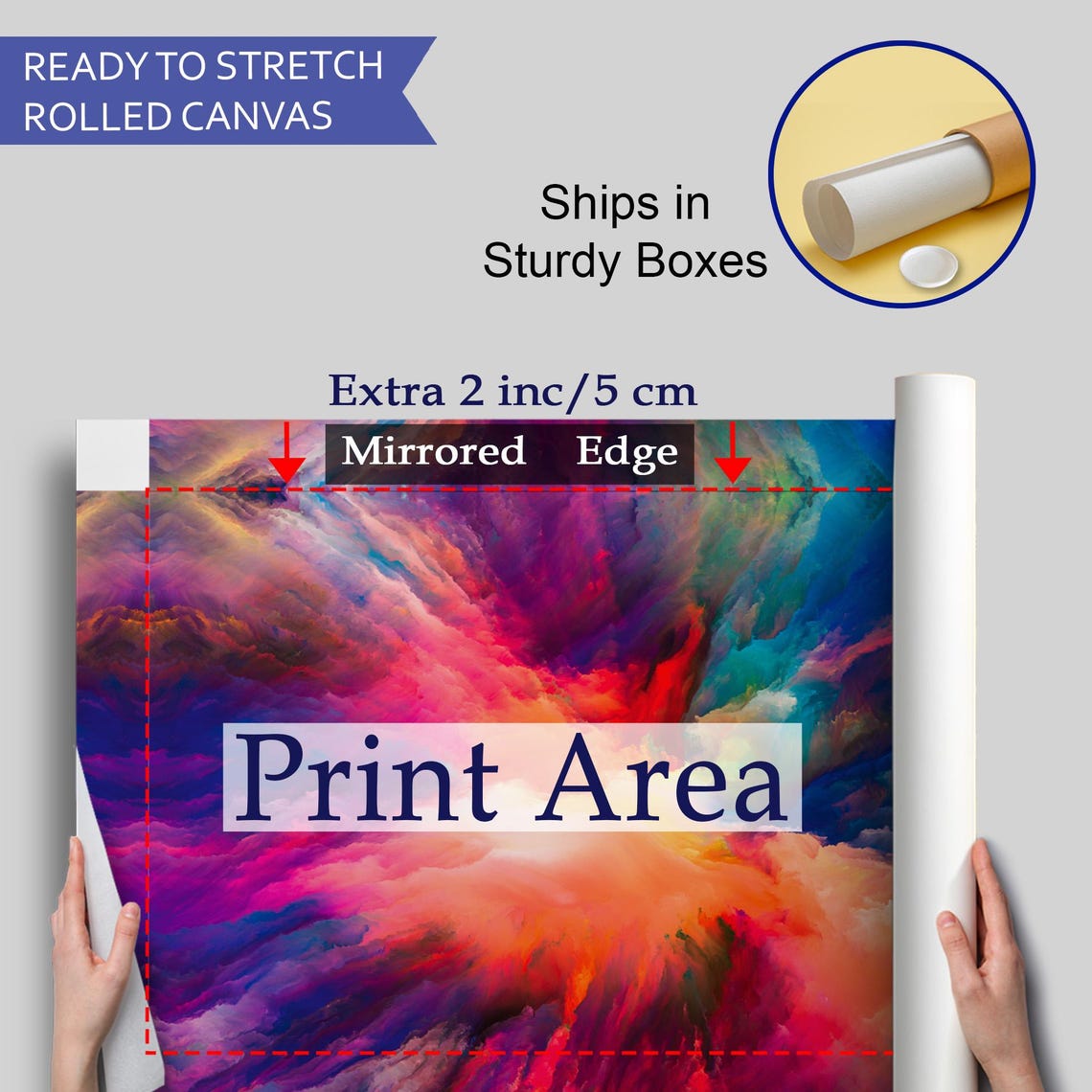 Vibrant Color Explosion Abstract Smoke Cloud Modern Wall Art Poster - Image 4