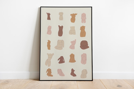 Feminist Body Positive Diverse Female Torso Empowerment Art Print