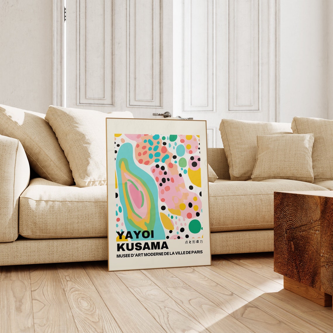 Yayoi Kusama Pastel Organic Dots Shapes Paris Museum Art Poster