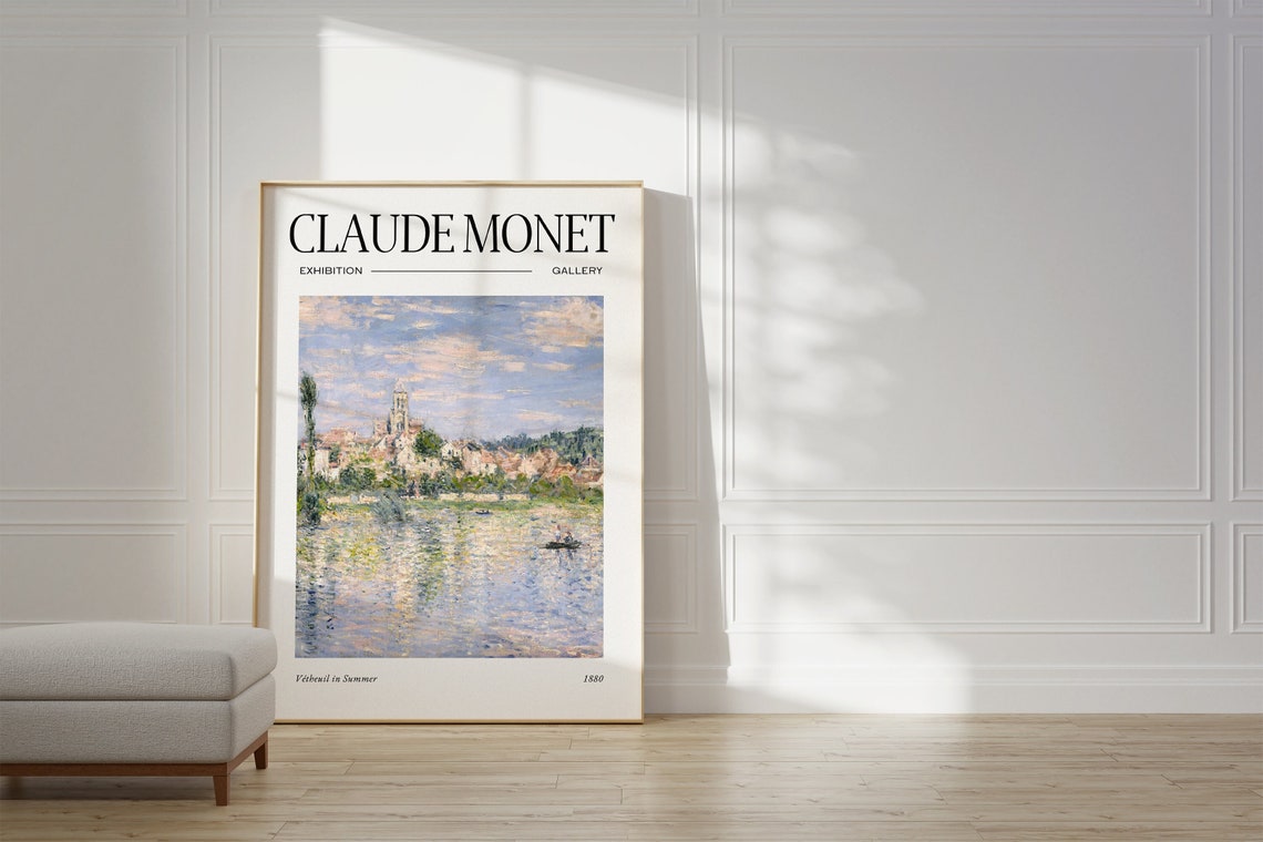 Claude Monet Vetheuil in Summer 1880 Riverside Exhibition Poster