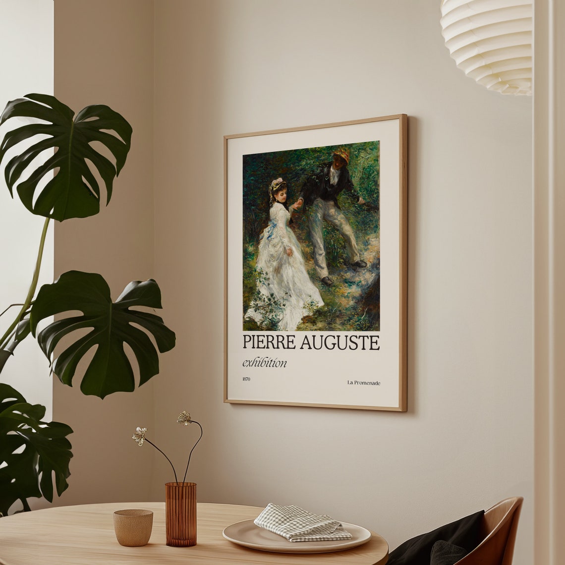 La Promenade Print By Pierre Auguste Couple Portrait Antique Oil Painting French Country Mid Century Wall Art Gift For Couple - Image 3