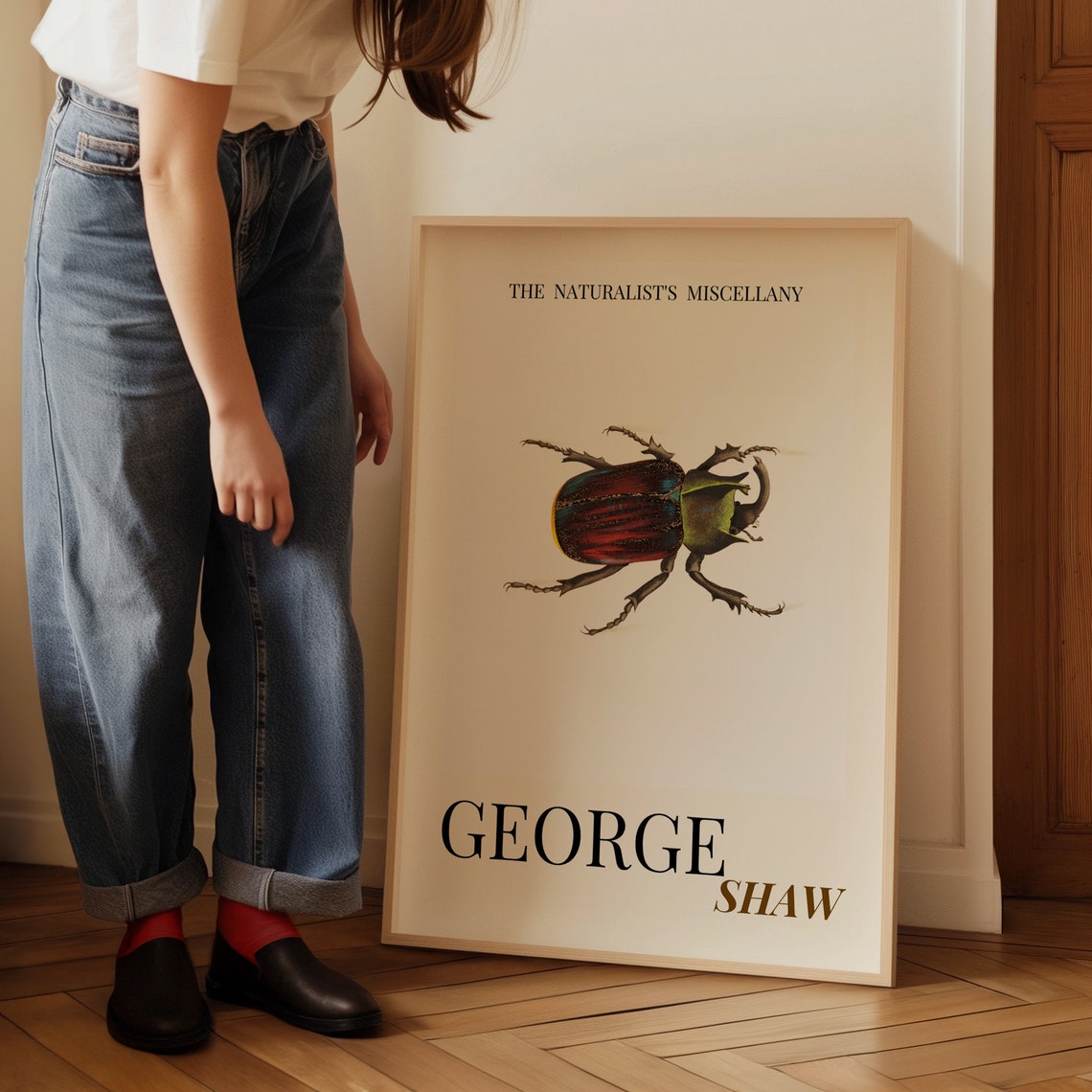 George Shaw Antique Colorful Beetle Illustration Exhibition Poster - Image 3