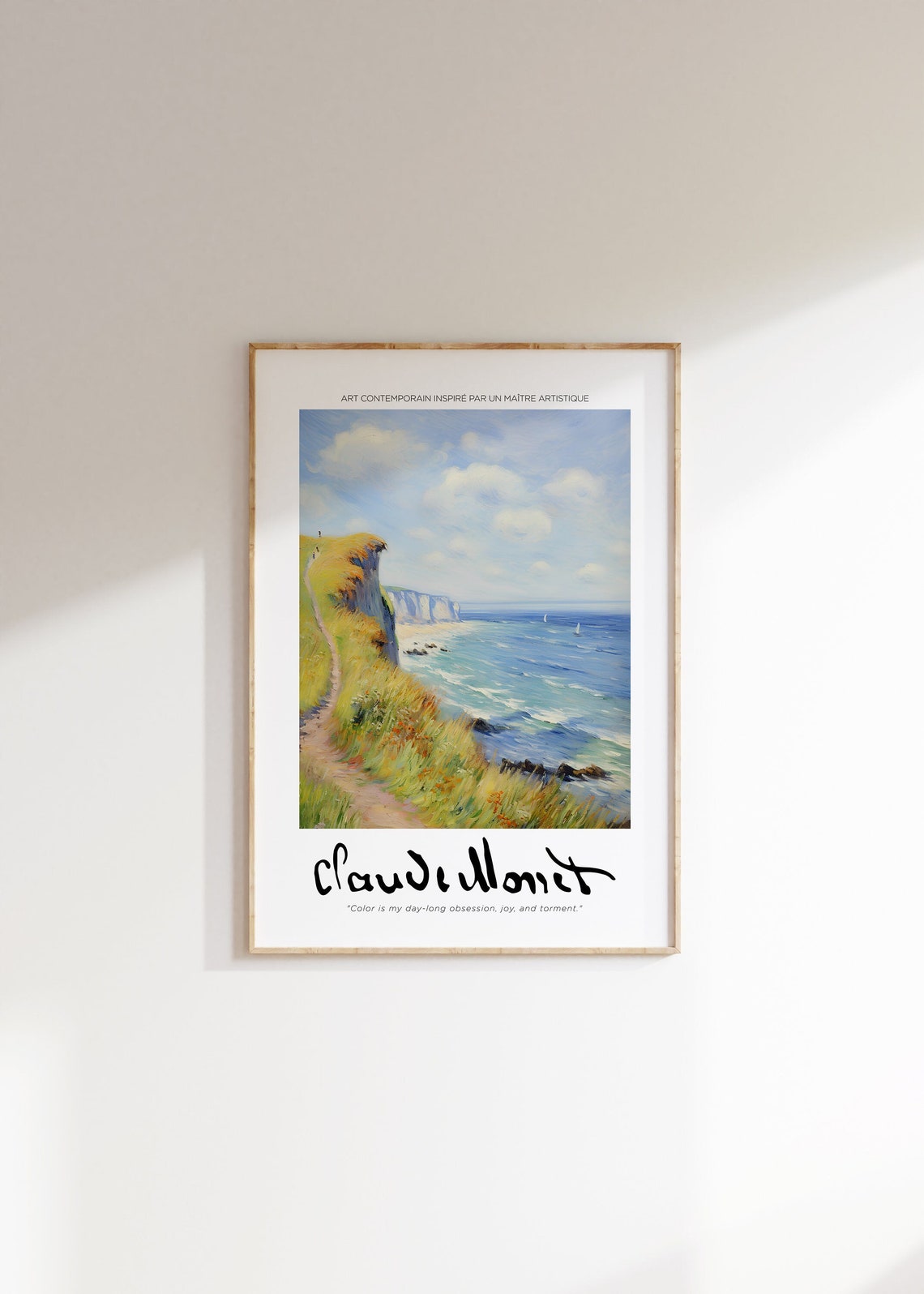 Claude Monet Coastal Cliff Path Seascape Impressionist Poster