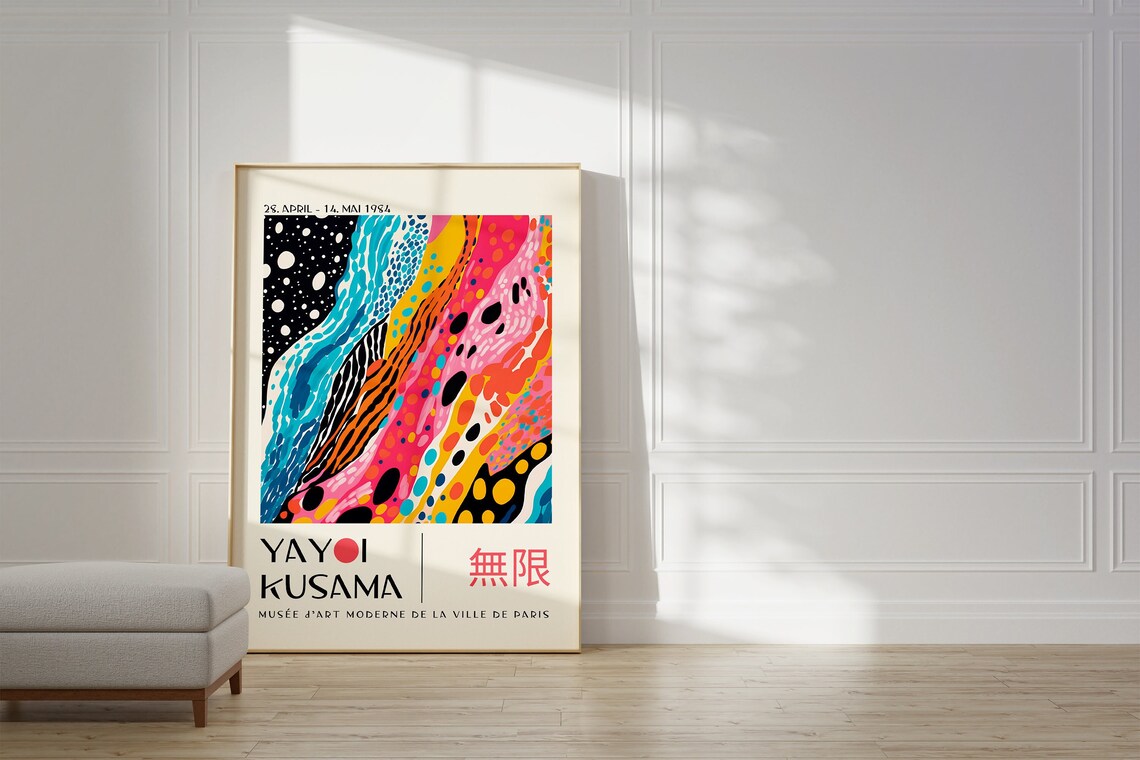 Yayoi Kusama Inspired Japanese Gallery Wall Poster