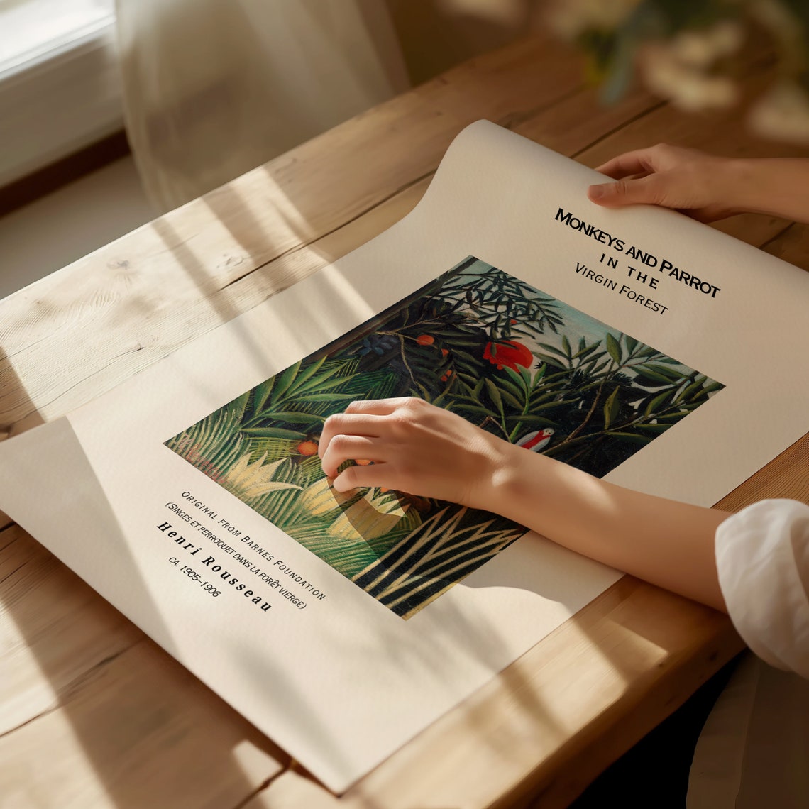 Henri Rousseau Monkeys and Parrot Virgin Forest Jungle Poster - Image 3