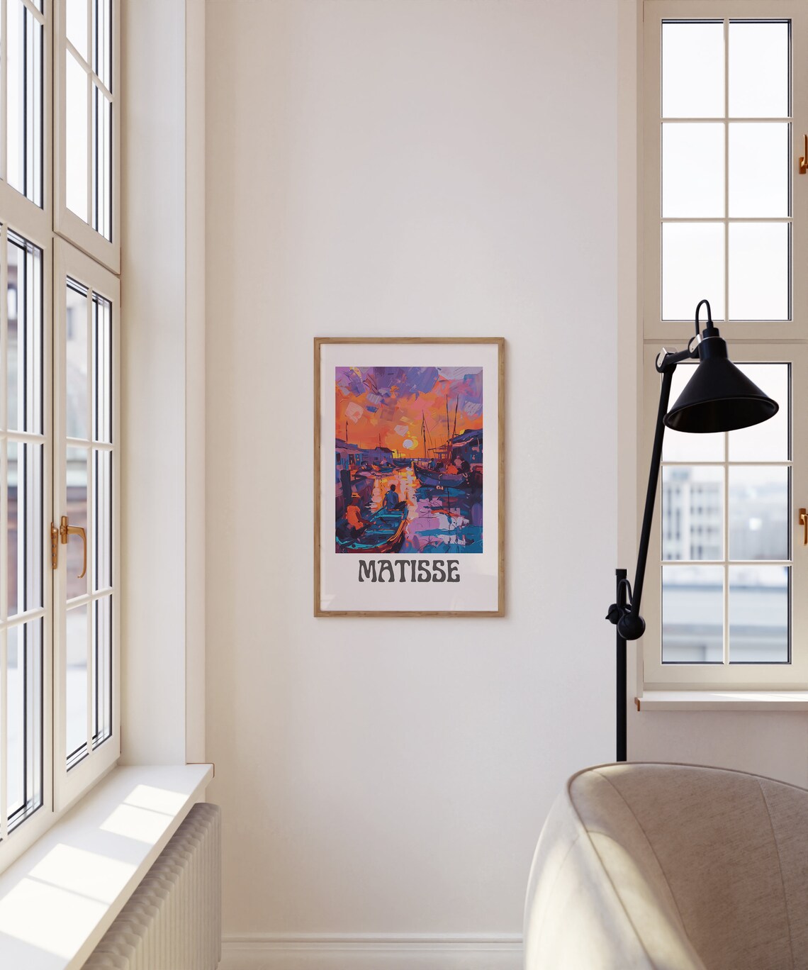 Henri Matisse Sunset Canal Rowboats Gliding On Golden Water Poster - Image 3