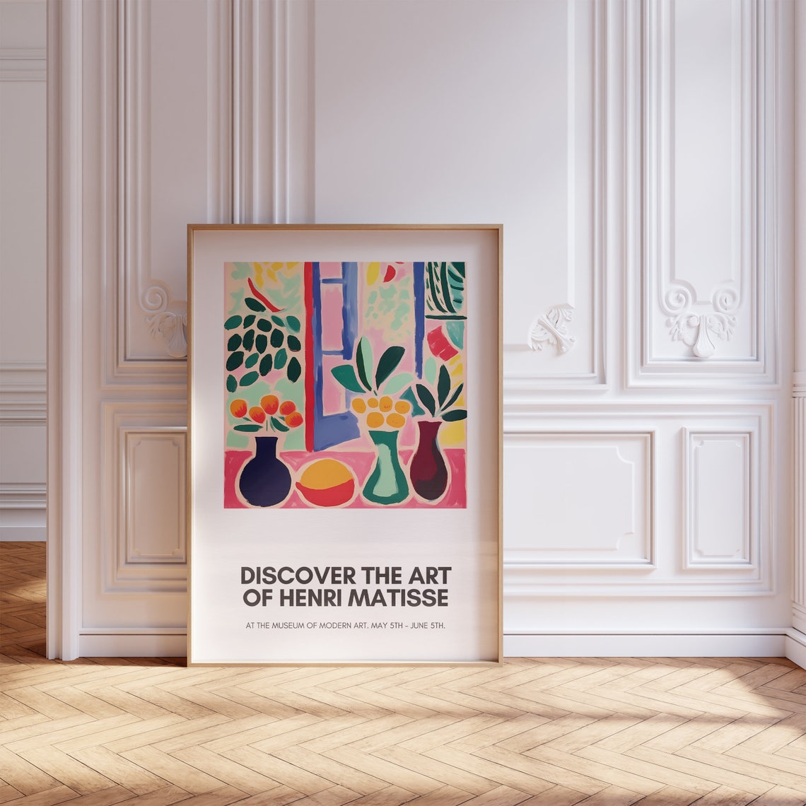 Henri Matisse Window Three Vases Museum Exhibition Colorful Poster - Image 5