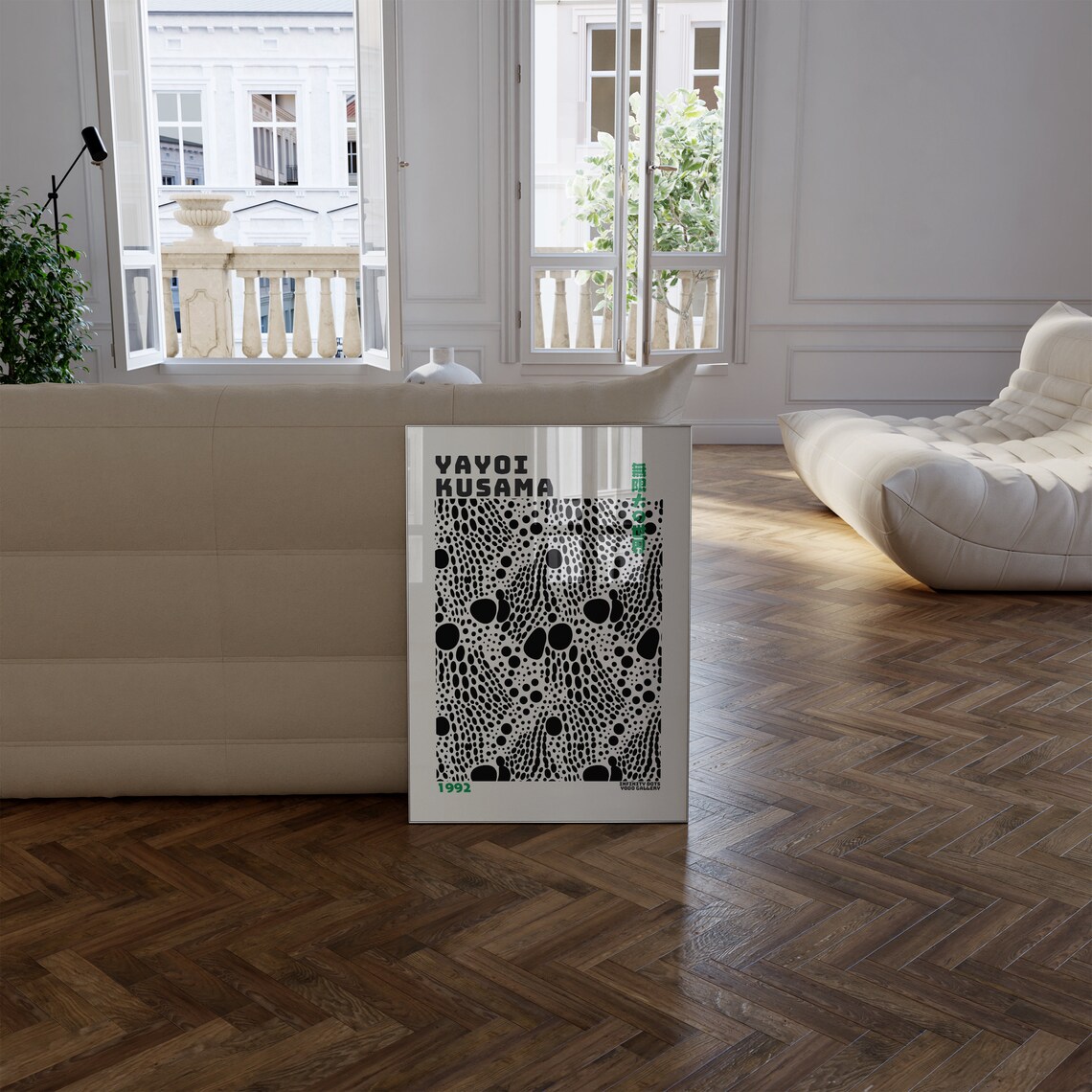 Yayoi Kusama-Inspired Japandi Wall Art Poster - Image 4